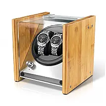 Assista Caixa, Estojo Rotativo Automático para Relógios, 2 Lugares, WATCH WINDER SMITH BAM0B1, Marrom