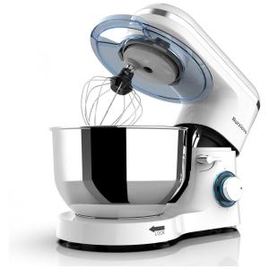 Batedeira Com Tigela Aço Inoxidável 6L 6 Velocidades 660W, 110v, NURXIOVO Whisk Beater730, Branco