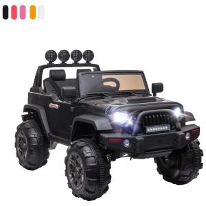 Carro, Carrinho Elétrico 2 Assentos 12V, com Luzes de LED e Controle Remoto, TOBBI, Preto