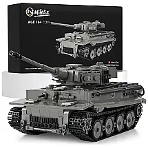 Kit de Construção Tanque Militar Tiger com 1776 Peças, Nifeliz, Cinza
