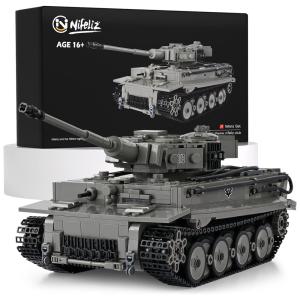 Kit de Construção Tanque Militar Tiger com 1776 Peças, Nifeliz, Cinza