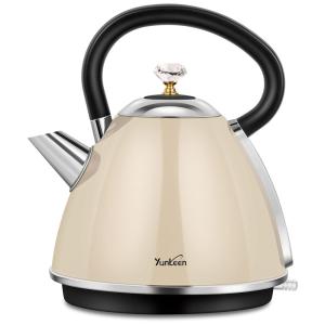 Chaleira Elétrica 1.7L com Desligamento Automático e Aço Inoxidável, 1500W, 110v, YUNLEEN, Creme