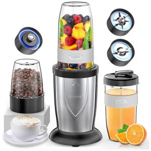 Liquidificador Portátil para Vitaminas com Acessórios 1200W, 110v, AIRPHER, Cinza