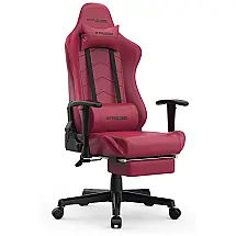 Gtracing Cadeira Gamer Ergonômica Ajustável com Apoio para os Pés, Vermelha