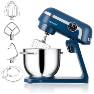 Batedeira 6,1L com 10 Velocidades, Display Digital e Acessórios, 110V 600W, Parmedu, Azul