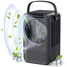 Climatizador de Ar Portátil 0.6L com Tela LCD, 3 Velocidades, CHARMELIFE, Preto