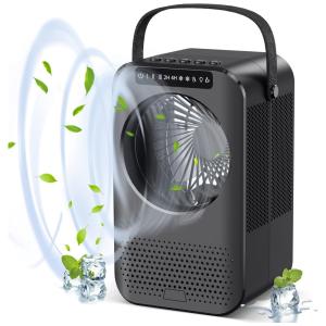 Climatizador de Ar Portátil 0.6L com Tela LCD, 3 Velocidades, CHARMELIFE, Preto