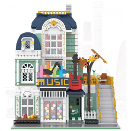 Kit de Construção Bar de Música com 3005 Peças para 12 Anos ou mais, ZMBLOCK, Cinza