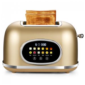 Torradeira 2 Fatias Roter Mond Dourada Display Touch 6 Tipos de Pão 9 Níveis Funções Bagel, Reaquecer e Descongelar 1400W 110V