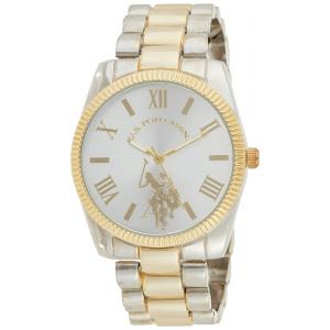 Relógio An de qartzo de aço inoxidável feminino com alça de liga, doi ton, 19, U.S. POLO ASSN. USC40253, Prateado