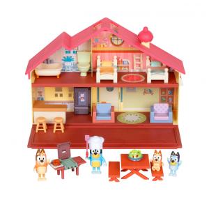 Conjunto Mega Bluey, Com Casa da Família, Conjunto de Churrasco e 4 Figuras, Perfeito Para Recriar as Aventuras da Adorável Bluey e Sua
