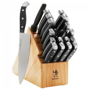 Conjunto de Facas com Afiador Embutido e Bloco de Bancada 20 Peças, HENCKELS 13554 020, Preto