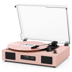 Toca-Discos Vintage Vinil Bluetooth Wireless com Alto-falantes Aprimorados, Gravação USB, DANFI AUDIO DF,