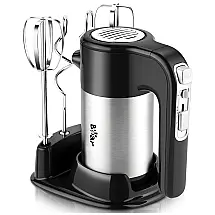 Bear Batedeira de Mão com 5 Velocidades e Acessórios de Aço Inox, 300W, 110v, BAR HM 0002, Preto