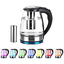 Chaleira Elétrica 1.8L com Desligamento Automático, Aço Inoxidável, 1500W, 110v, ZEAT, Preto