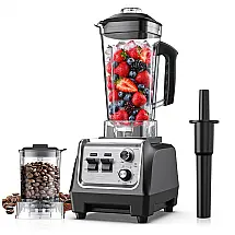 Liquidificador H-Duka Preto 1800W 28000 RPM Jarra 2L Moedor 600ml Combo Bancada