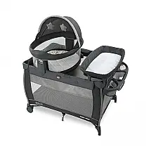 Berço Cercado Portátil com Trocador de Fraldas e Suporte, Graco, Preto
