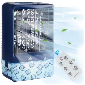 WILDYAK Mini Climatizador Portátil Recarregável 4000 mAh, Temporizador 2, 4H, Azul