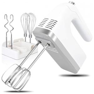 Batedeira de Mão com 9 Velocidades e Acessórios de Aço Inox, 400W, Branca, 110v, WELLIFE, Branco
