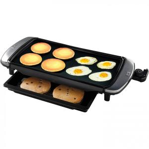 Grill Elétrico Antiaderente serve até 7 Porções, 110V 1500W, Nozaya, Preto