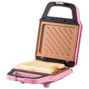 Sanduicheira Elétrica Antiaderente 1 Fatia, Aço Inox, 110v, ZHDWOALG 666 254 106, Rosa
