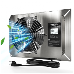 Ventilador de Parede com Exaustor, Classificação IP55 e Controle de Temperatura, 115V, ALORAIR VentirMax SD, Prata