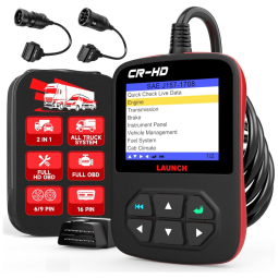 Scanner Automotivo com Diagnóstico com Modos 1 10, J1587, J1708 e J1939, 12V, LAUNCH CReader HD Plus, Preto