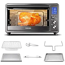 Forno Elétrico de Bancada 10 Definições, Aço Inoxidável, Multifuncional, com Visor de LED, 1700W, 110v, TOSHIBA TL1 AC25CZABS, Preto