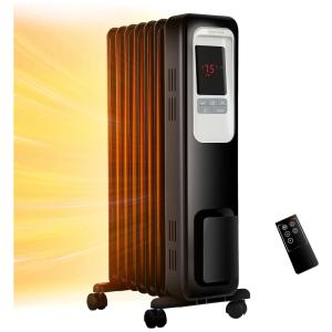 Aquecedor Elétrico Portátil com Controle Remoto, 4 Modos, Temporizador 24H, Proteção Contra Superaquecimento e Tombamento, 110V 1500W