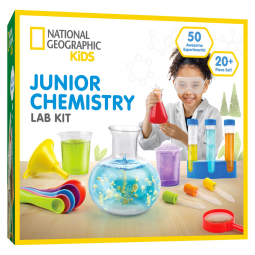 Kit de Laboratório de Química Júnior da National Geographic Kids - Conjunto Completo de Aprendizado Inicial com 50 Experimentos,Blue Marble