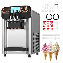Máquina de Sorvete Expresso Arsupen Prata 2+1 Sabores Comercial 22L Painel Touch 2200W 115V
