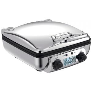 Máquina de Waffles Digital Gourmet Totalmente Revestida com Pratos Removíveis, 4 Fatias, ALL CLAD WD824D51, Prateado