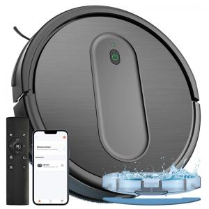 Aspirador de Pó Robô 3 em 1 com Conexão via APP WIFI, Auto Carregamento e Mapeamento Multinível, 110V, XIEBro, Preto