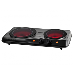 Cooktop Duplo Infravermelho OVENTE, 1700W, Placa Elétrica Portátil com Cooktop de Vidro Cerâmico de 19,7cm e 17,1cm, 5 Níveis de Ajuste de