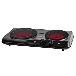 Cooktop Duplo Infravermelho OVENTE, 1700W, Placa Elétrica Portátil com Cooktop de Vidro Cerâmico de 19,7cm e 17,1cm, 5 Níveis de Ajuste de
