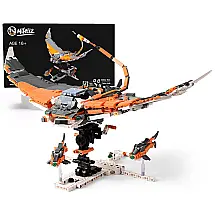 Kit de Construção Criatura Marinha Manta Ray Mecha, com 1292 Peças, Nifeliz, Laranja