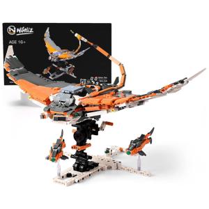 Kit de Construção Criatura Marinha Manta Ray Mecha, com 1292 Peças, Nifeliz, Laranja