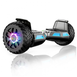 Hoverboard SISIGAD H12 Spray Oil Preto B02 para Crianças de 6 a 12 Anos com Bluetooth LED e Rodas Coloridas de 6,5 Polegadas