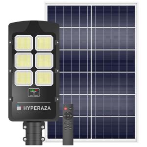 Luminária Solar Externa 15000 Lumens 400W 6000K com Sensor de Movimento, 1 Unidade, HYPERAZA, Preto