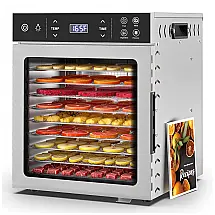 Desidratador de Alimentos Suteck Prata com 10 Bandejas de Aço Inoxidável e Dupla Ventilação 110V