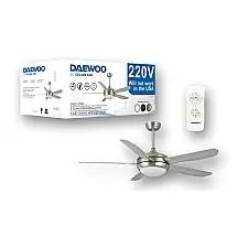 Ventilador de Teto Daewoo DE56CFB01 Níquel com Luz LED e Controle Remoto 5 Pás 220V