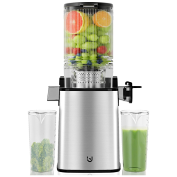 Espremedor de Sucos, Funil de 13,5 cm para Frutas e Vegetais Inteiros, 350W, Pressão Fria, Fácil de Limpar,Emijok