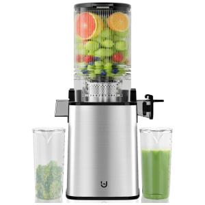 Espremedor de Sucos, Funil de 13,5 cm para Frutas e Vegetais Inteiros, 350W, Pressão Fria, Fácil de Limpar,Emijok