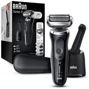 Barbeador Elétrico Masculino Portátil Braun 7085cc com Acessórios e Estojo, Preto