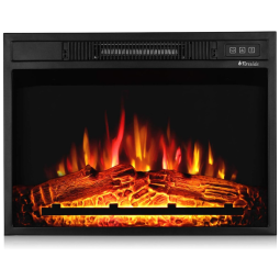 Lareira Elétrica TURBR de Embutir 43Ax58L, com Controle Remoto, 110v, TURBRO Fireside FS23, Preto