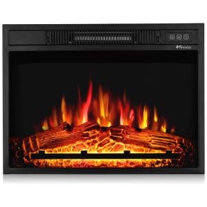 Lareira Elétrica TURBR de Embutir 43Ax58L, com Controle Remoto, 110v, TURBRO Fireside FS23, Preto