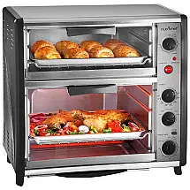 Forno Duplo Elétrico de Bancada 42L com Convecção e Rotisserie 110V 1780 W NutriChef Prata