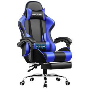 GTPLAYER Cadeira Gamer Ergonômica Ajustável com Apoio para os Pés, Roxa e Preta