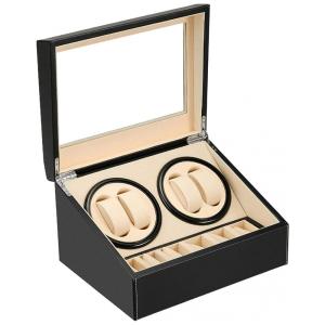 Caixa, Estojo de Couro Rotativo Automático para Relógios, 10 Lugares, KOKTOHAY, Preto