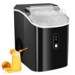 Máquina de Gelo até 14 kg em 24H Portátil Compacta, 110V, Kndko, Preta